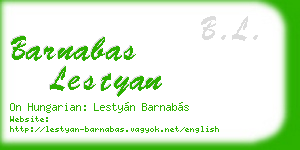 barnabas lestyan business card